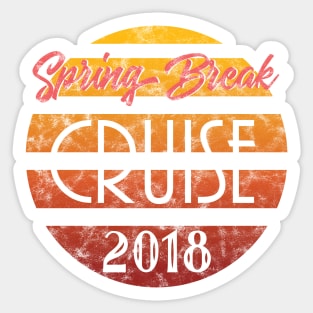 Spring Break Cruise 2018 Retro Design Sticker